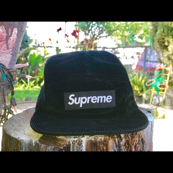 Supreme Gingham Camp Cap Black